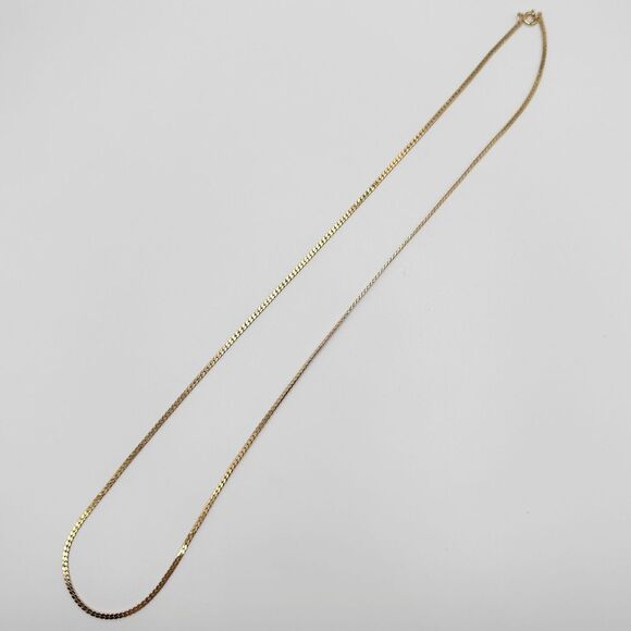 Vintage 23 Inch Gold Chain Flat Link Costume Classic Fashion - Picture 3 of 5